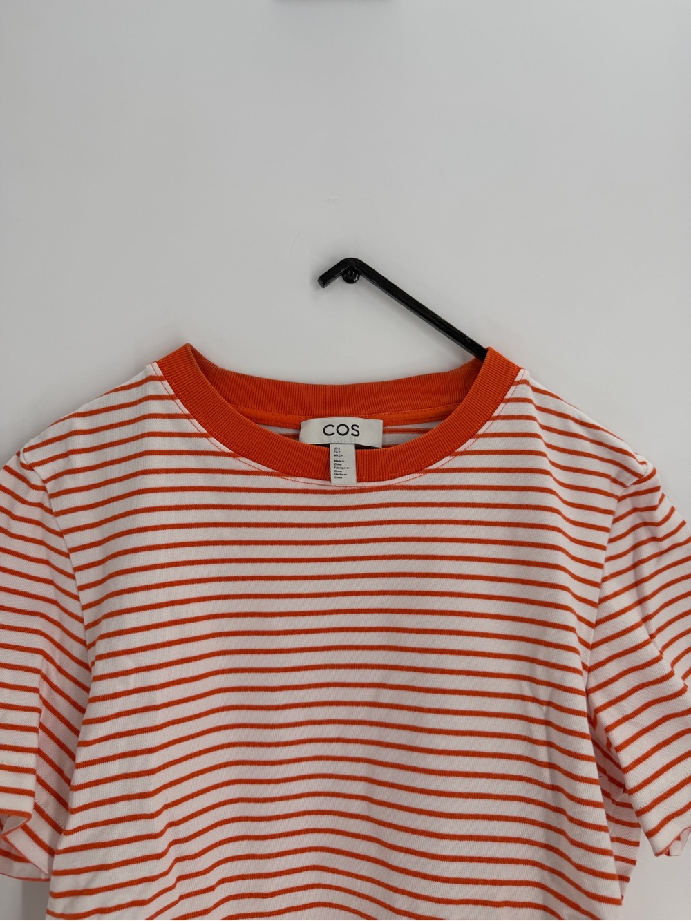 Cos Orange Striped The Clean Cut T-Shirt
